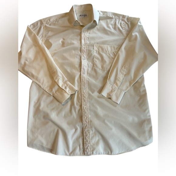 HemraJani Custom Tailored Hong Kong Shirt White Cream Size Neck 15.5” Arm 33/34. - Picture 8 of 13